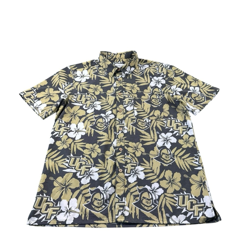 Tellum + Chop Performance UCF S/S AOP Men's Button Front Size Large
